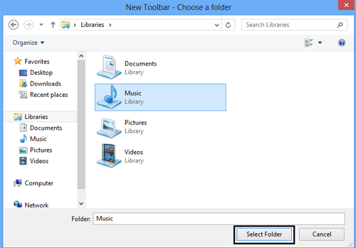 Windows 8 Toolbar, Choose